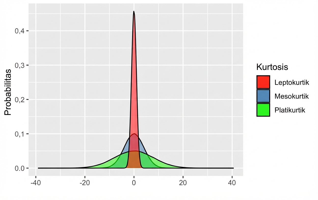 distribusi normal dengan puncak dan panjang ekor berbeda.png
