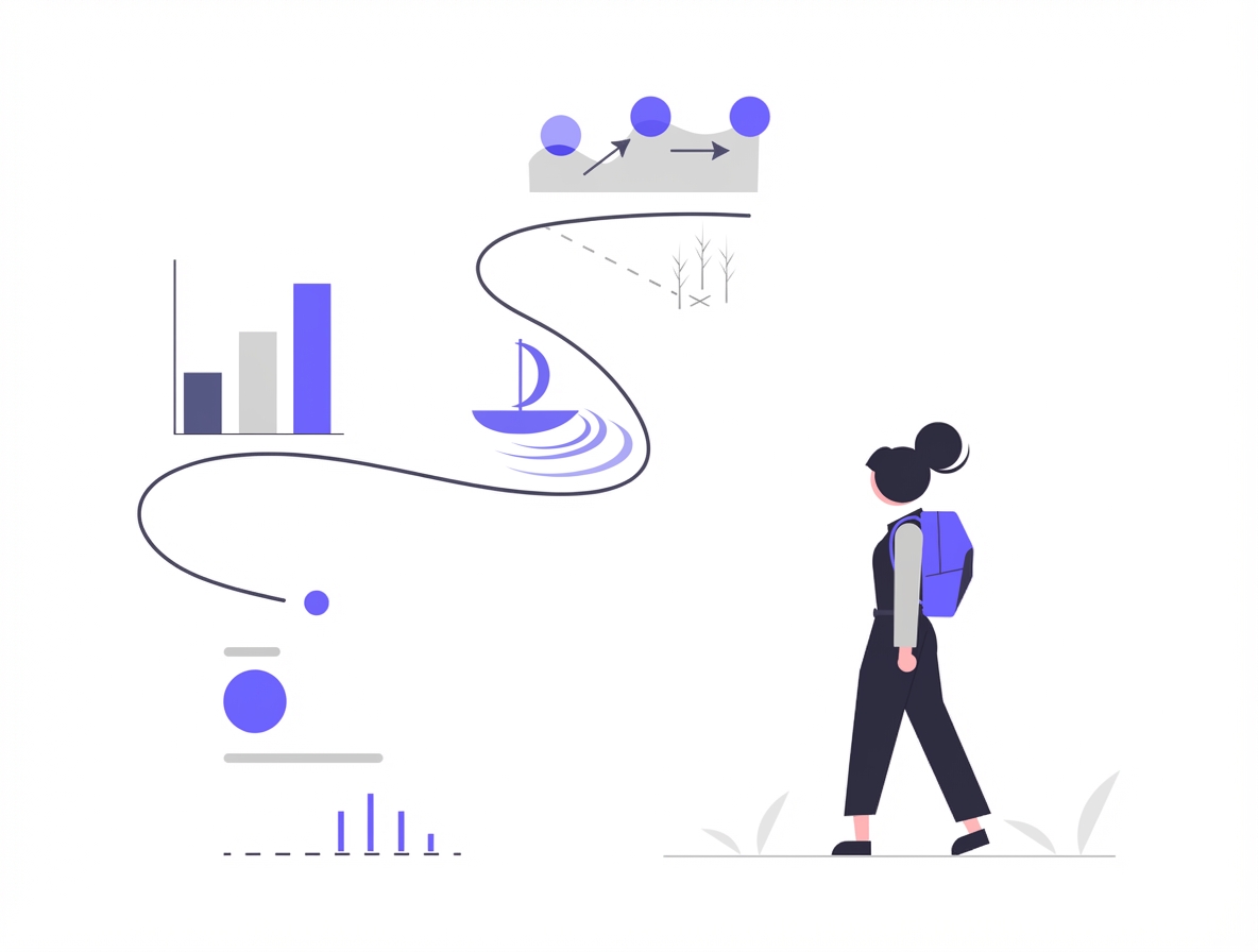 Pelancong berpindah dari satu titik data ke titik lain