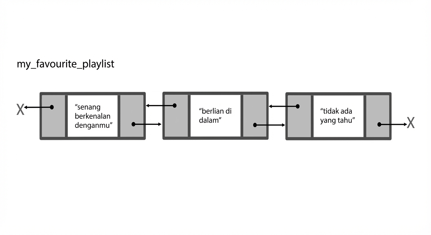 Representasi doubly linked list.