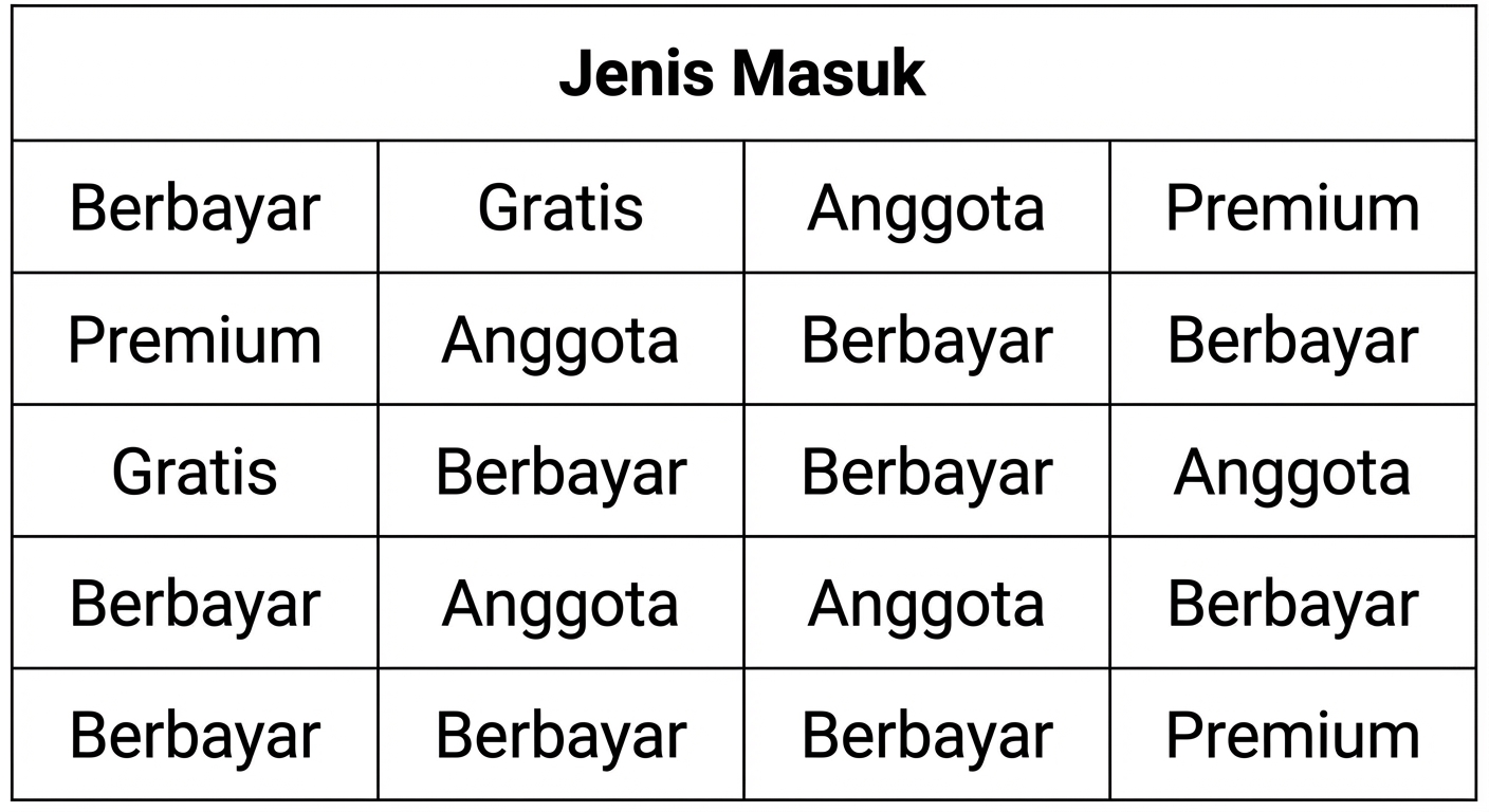 Kumpulan data yang berisi informasi tentang pengunjung