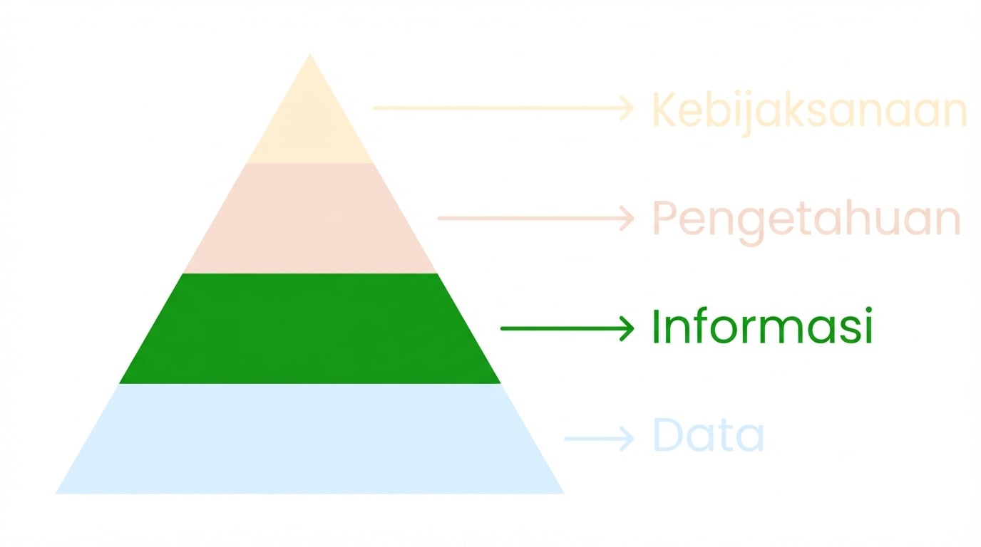 Piramida DIKW dengan informasi disorot