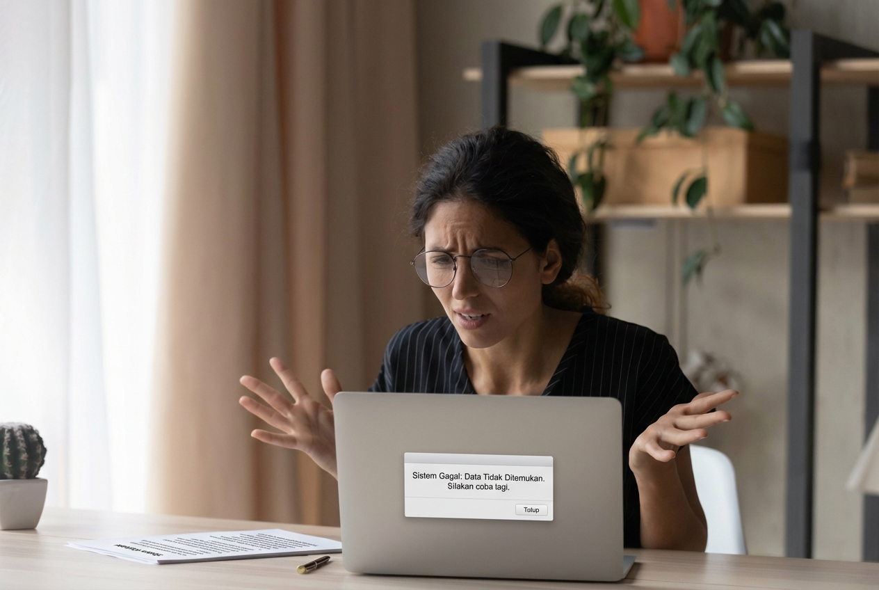 Orang frustrasi karena data lambat