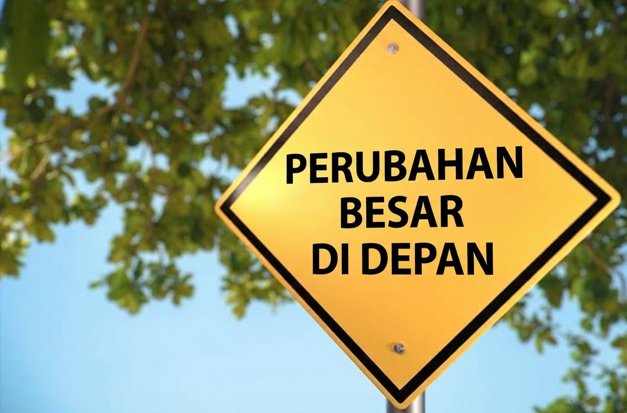 Rambu jalan bertuliskan game changer ahead