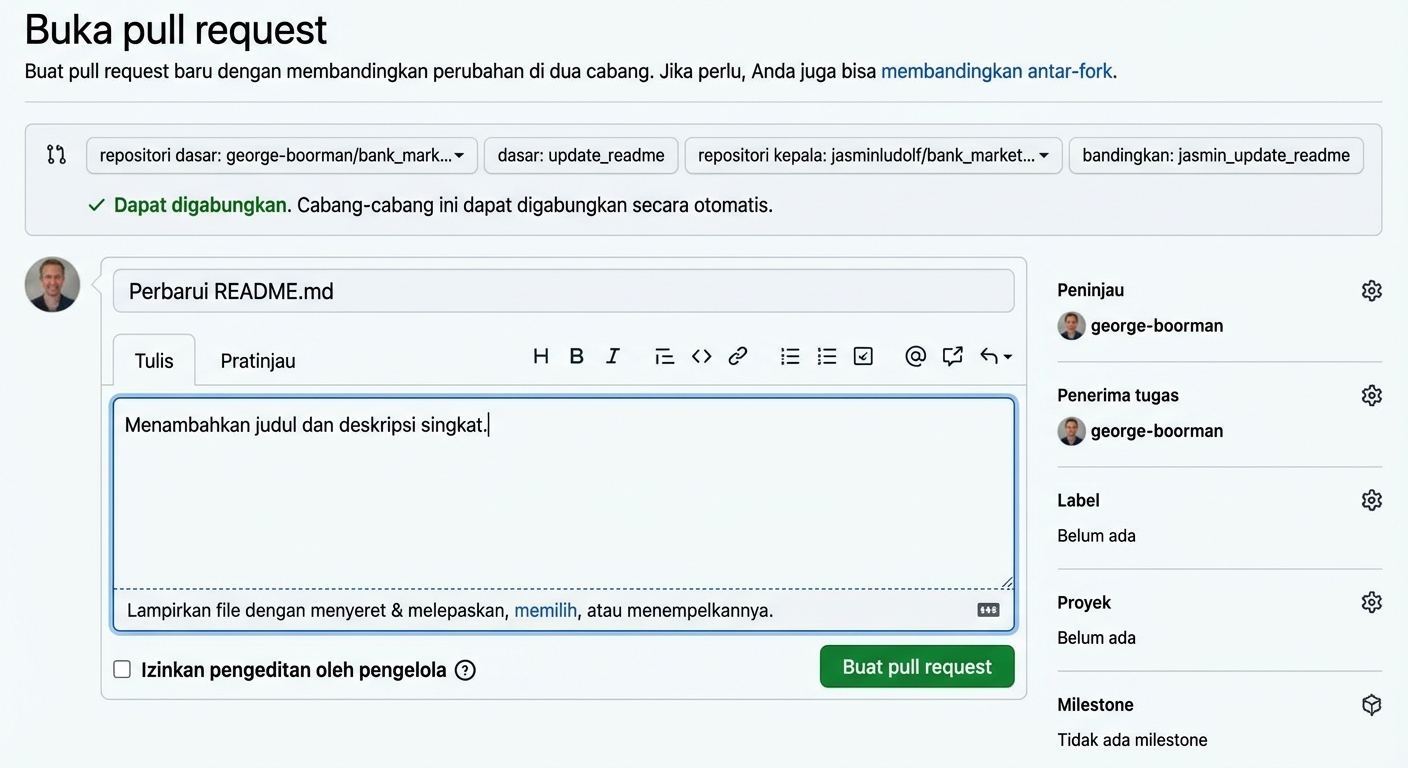 Tampilan dengan reviewer diminta