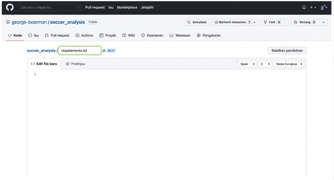 menamai file sebagai requirements-dot-txt