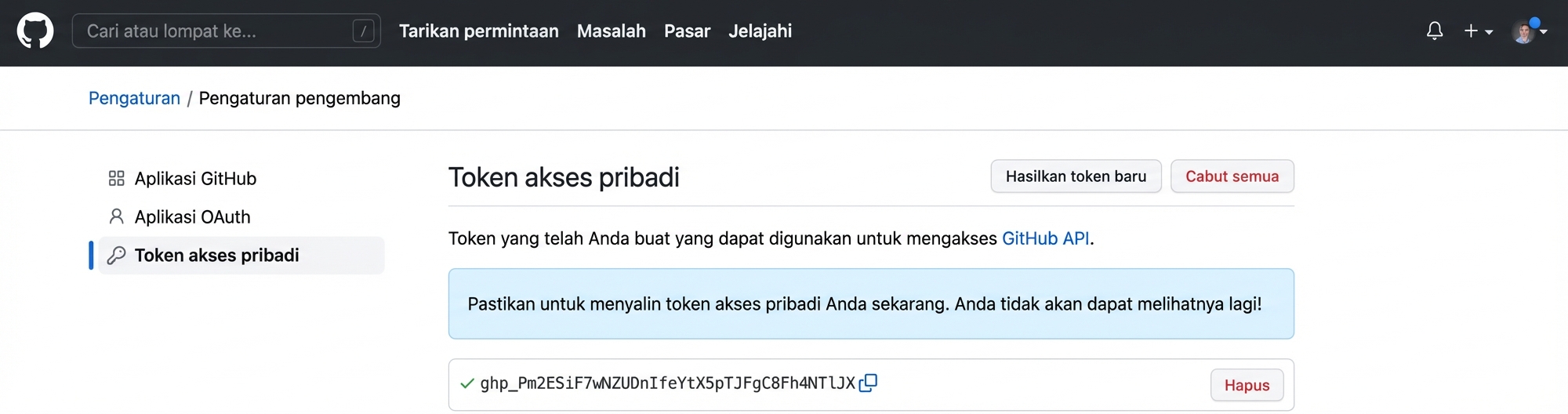 PAT tampil sebagai campuran huruf dan angka, yang dapat kita salin