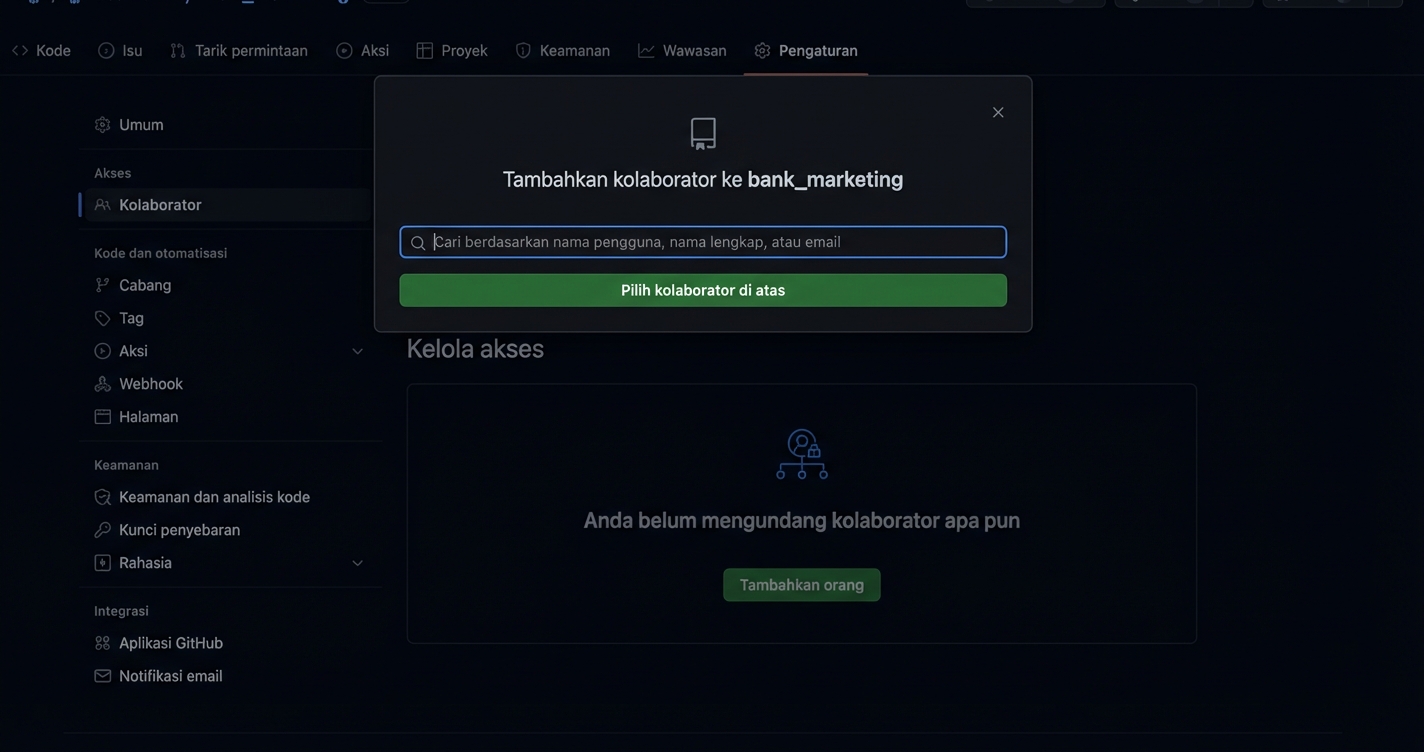 video menambahkan Jasmin Ludolf sebagai Collaborator pada repo privat kami