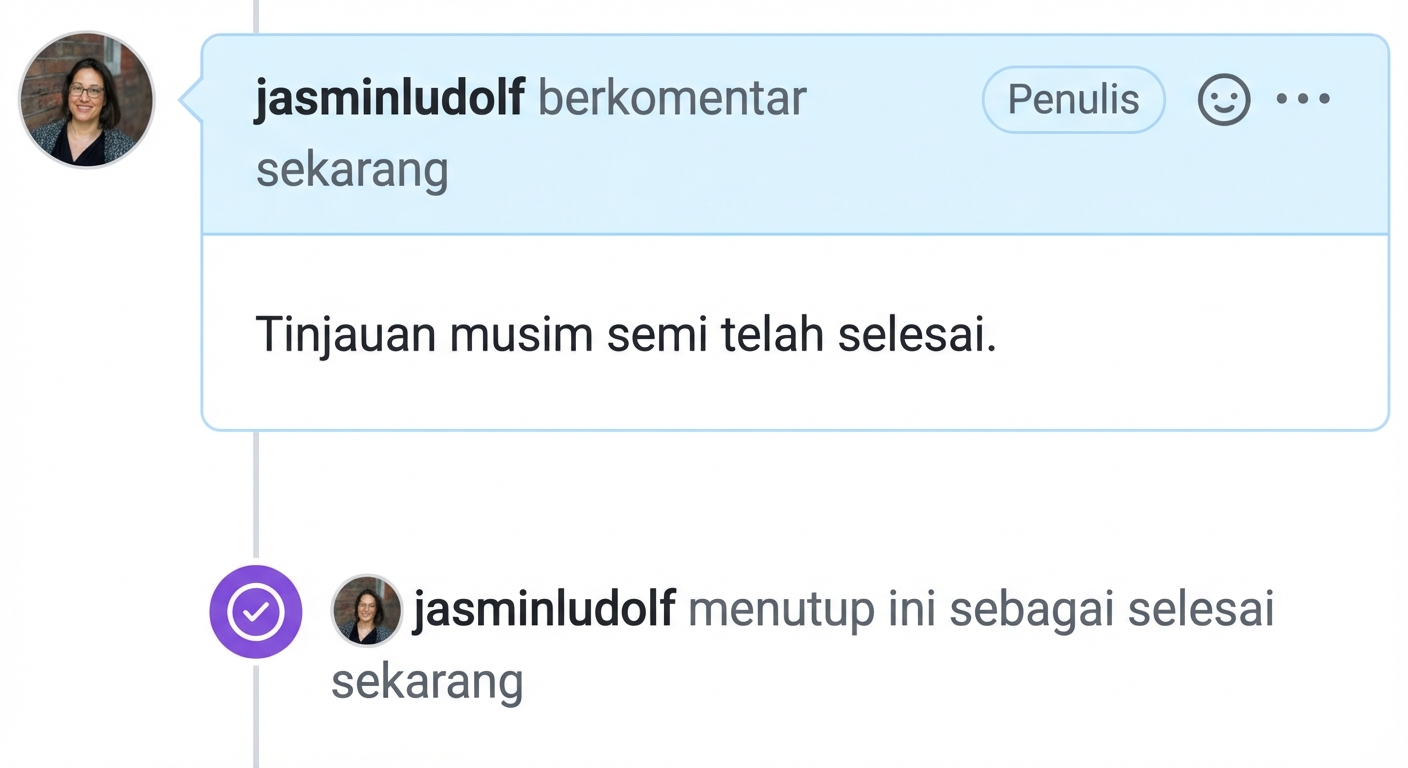 Tampilan isu yang ditutup