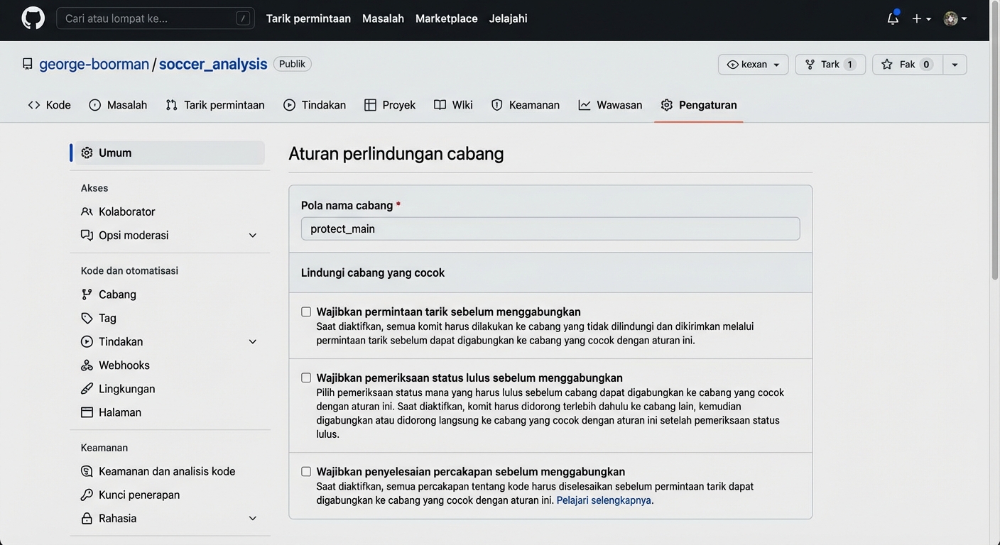 Video mengklik Require a pull request before merging