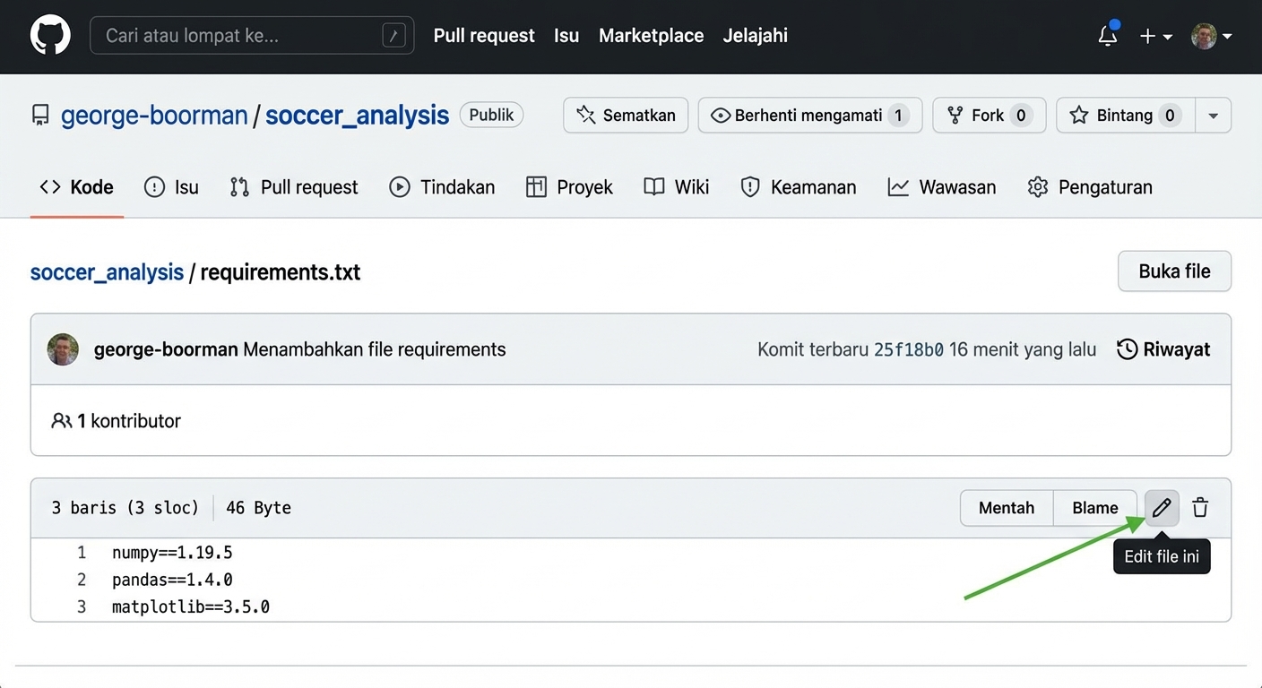 Klik ikon pensil untuk mengedit file