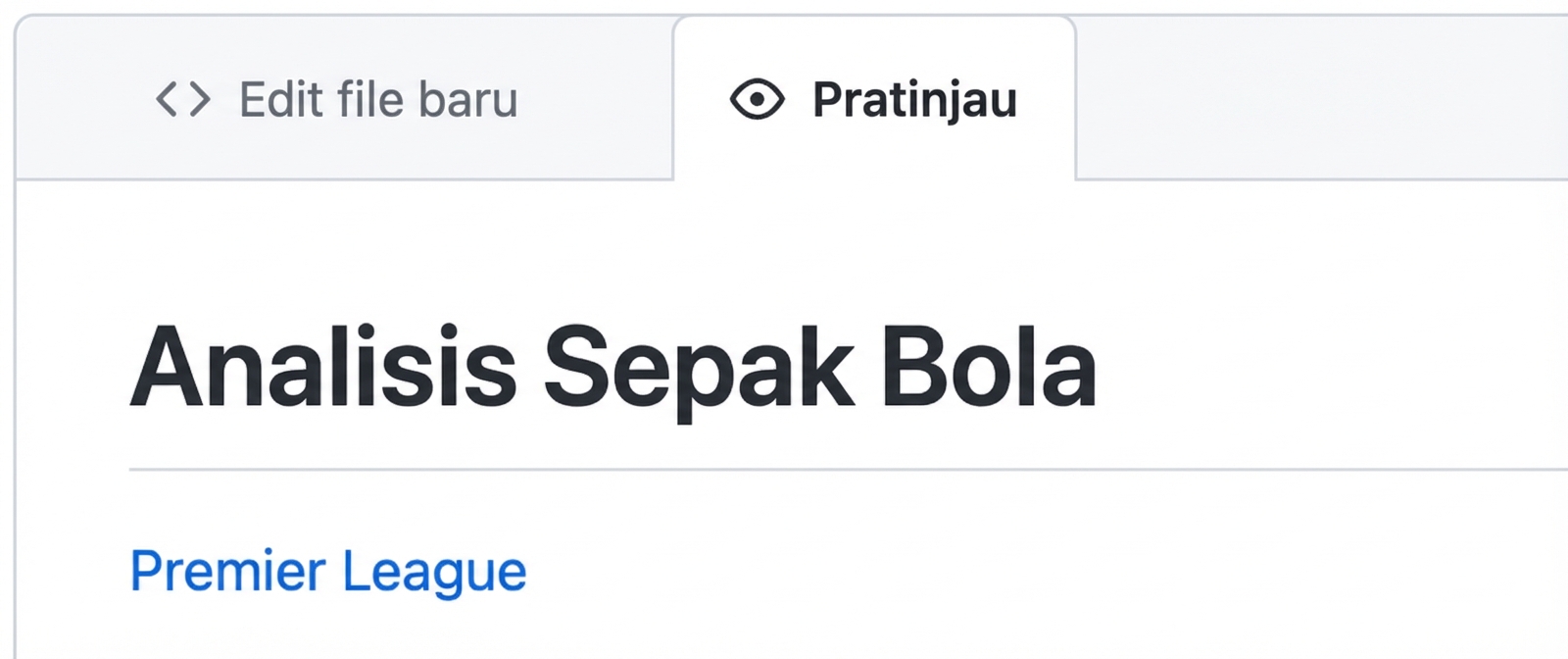 Tampilan pratinjau Markdown dengan hyperlink