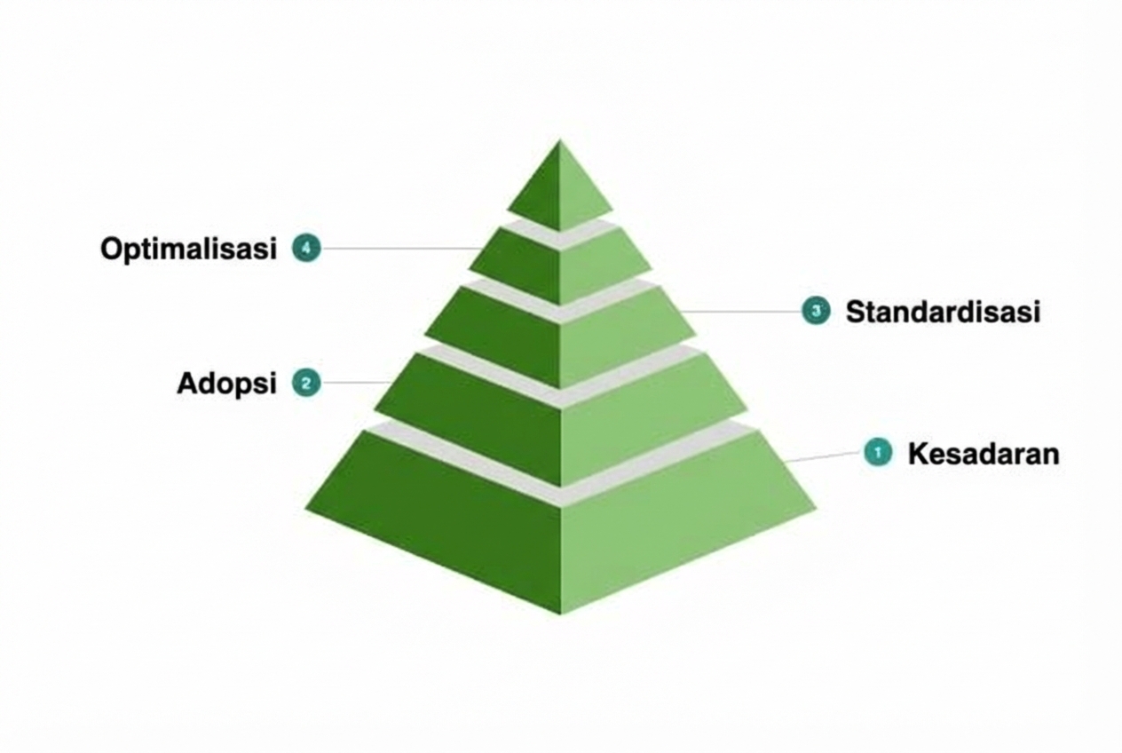 Tingkat keempat dari model kematangan budaya data contoh.