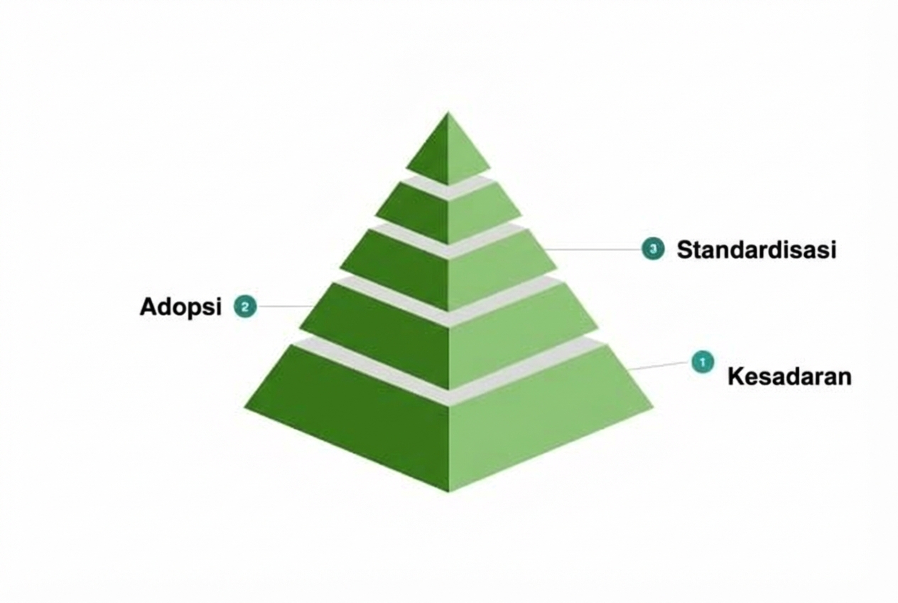 Tingkat ketiga dari model kematangan budaya data contoh.