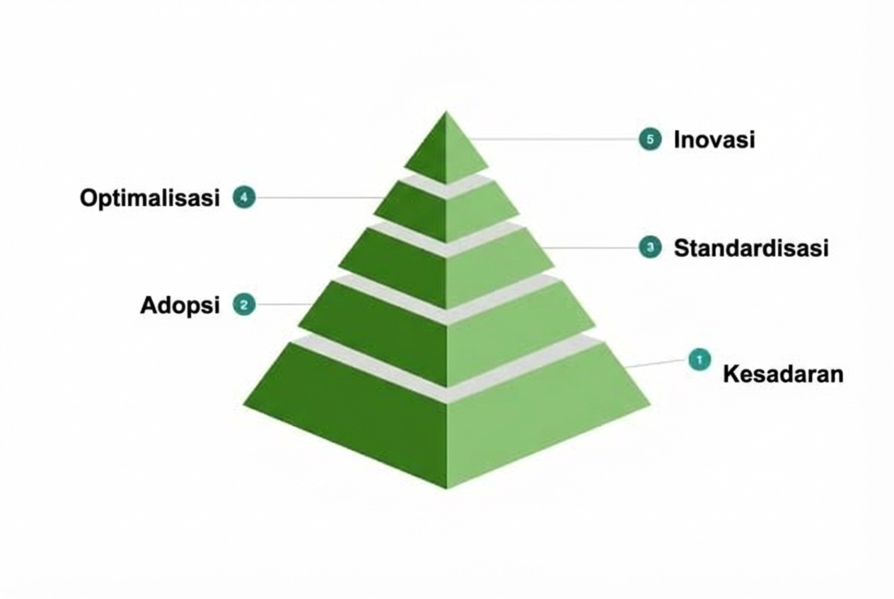 Tingkat kelima dari model kematangan budaya data contoh.