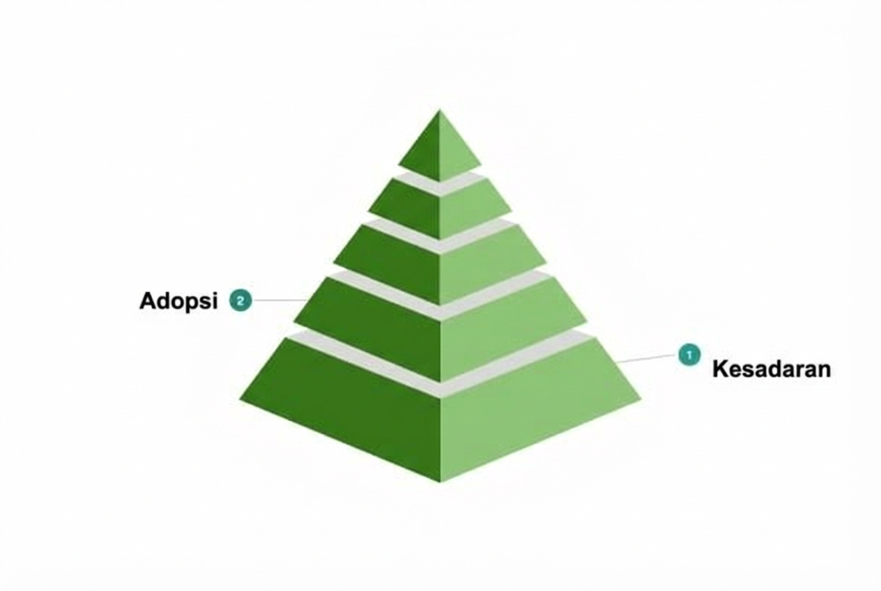 Tingkat kedua dari model kematangan budaya data contoh.