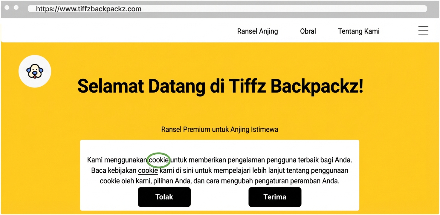 Cookies Tiffz Backpackz di halaman utama