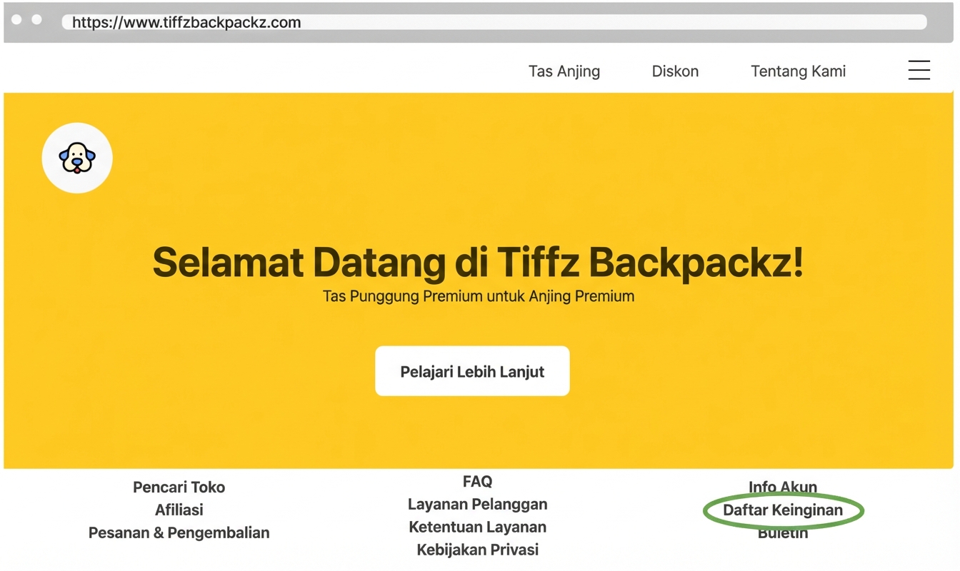 Daftar Keinginan Tiffz Backpackz di halaman utama