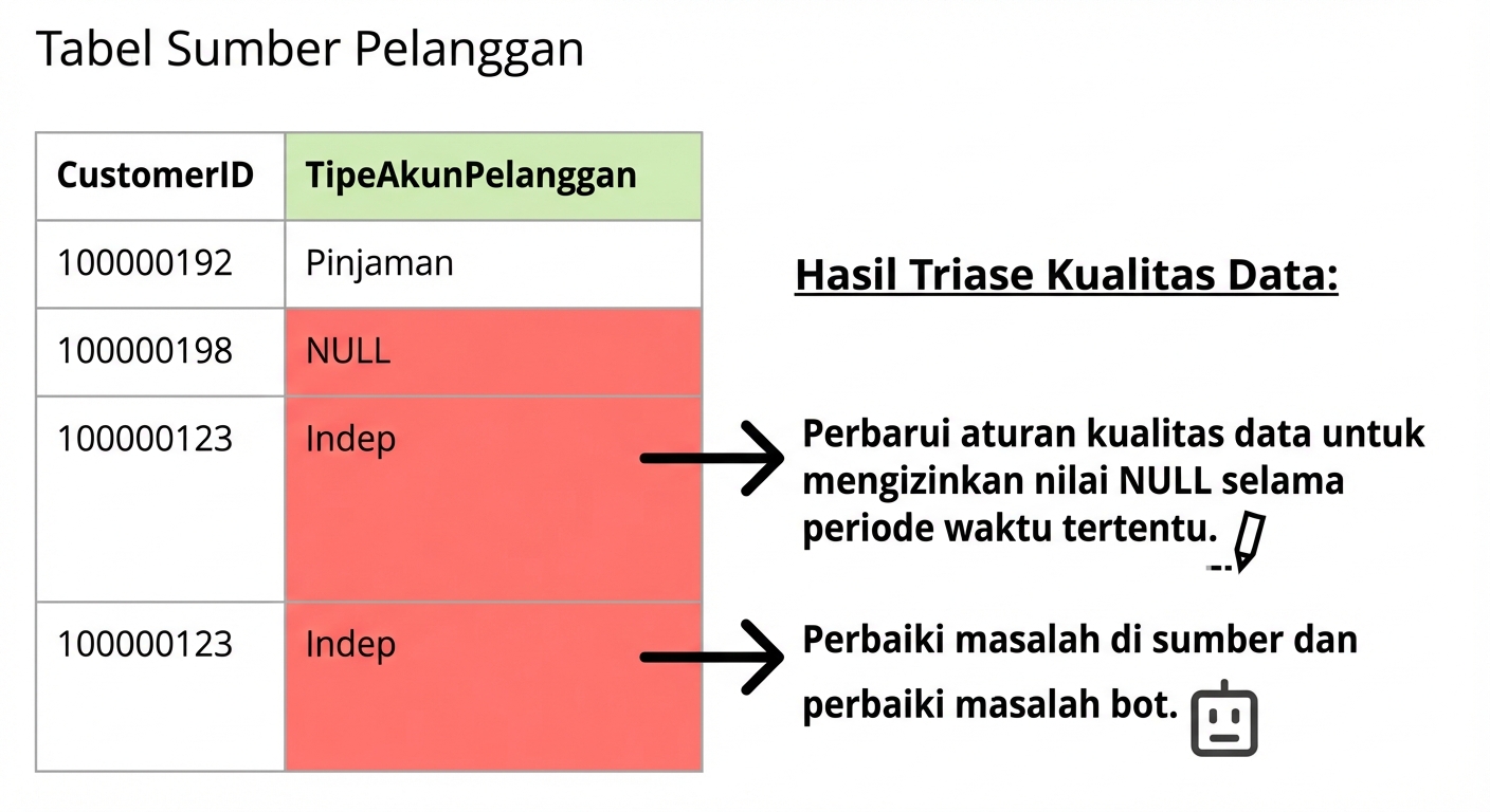 tabel data dengan isu kualitas data