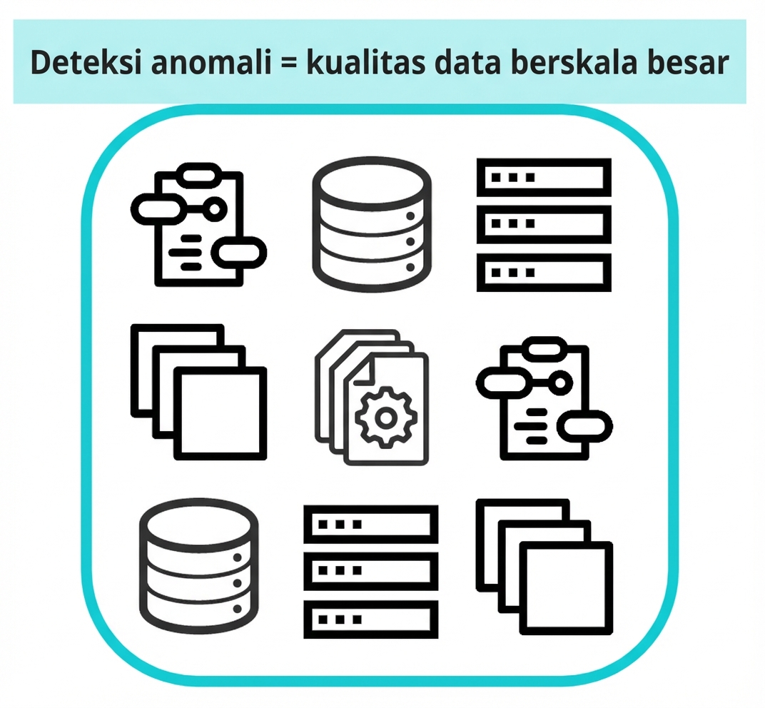 diagram dengan berbagai sumber data melambangkan kualitas data berskala besar