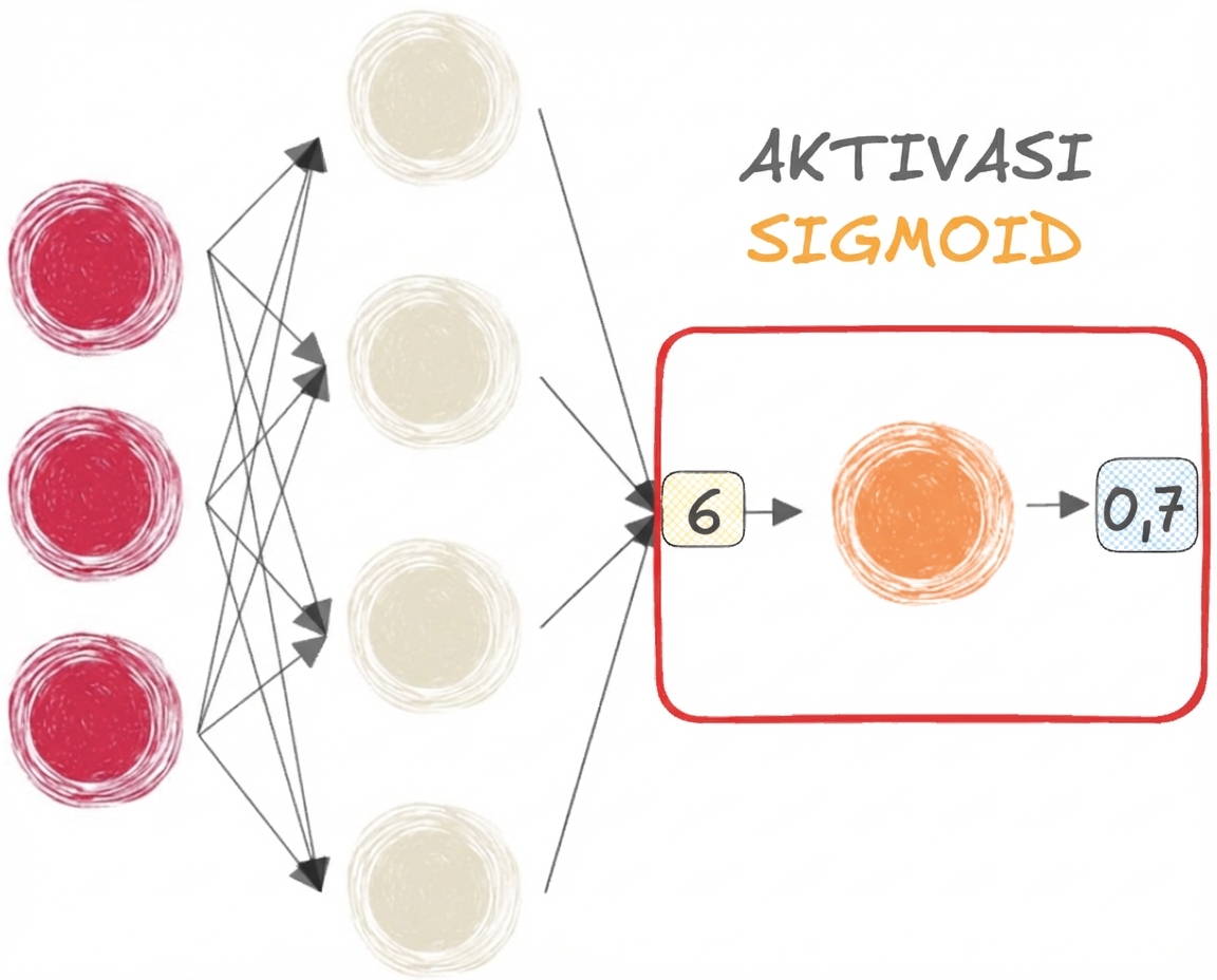 Jaringan saraf dengan fungsi sigmoid