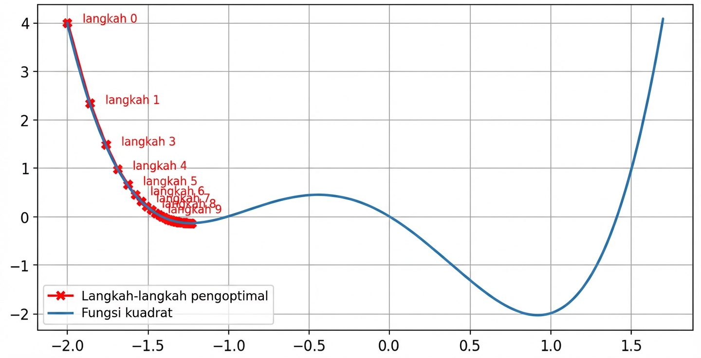 contoh optimizer terjebak di minimum lokal