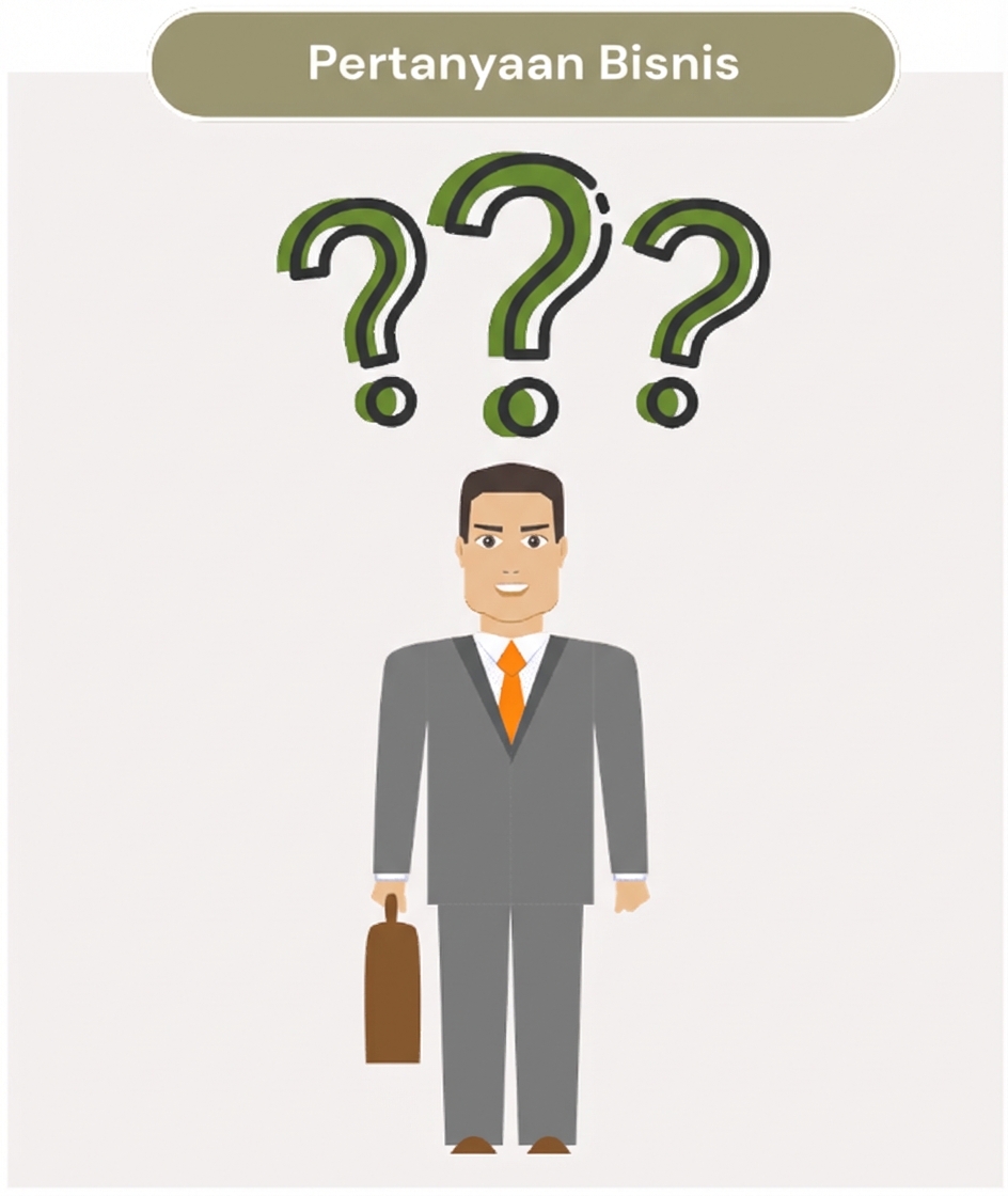 Seorang pebisnis mengajukan pertanyaan