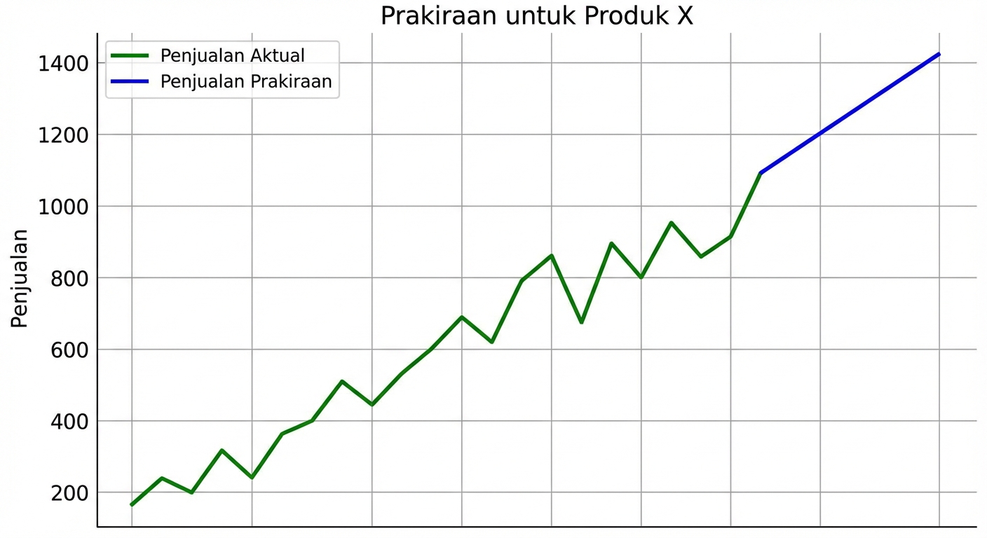 Peramalan penjualan, grafik garis