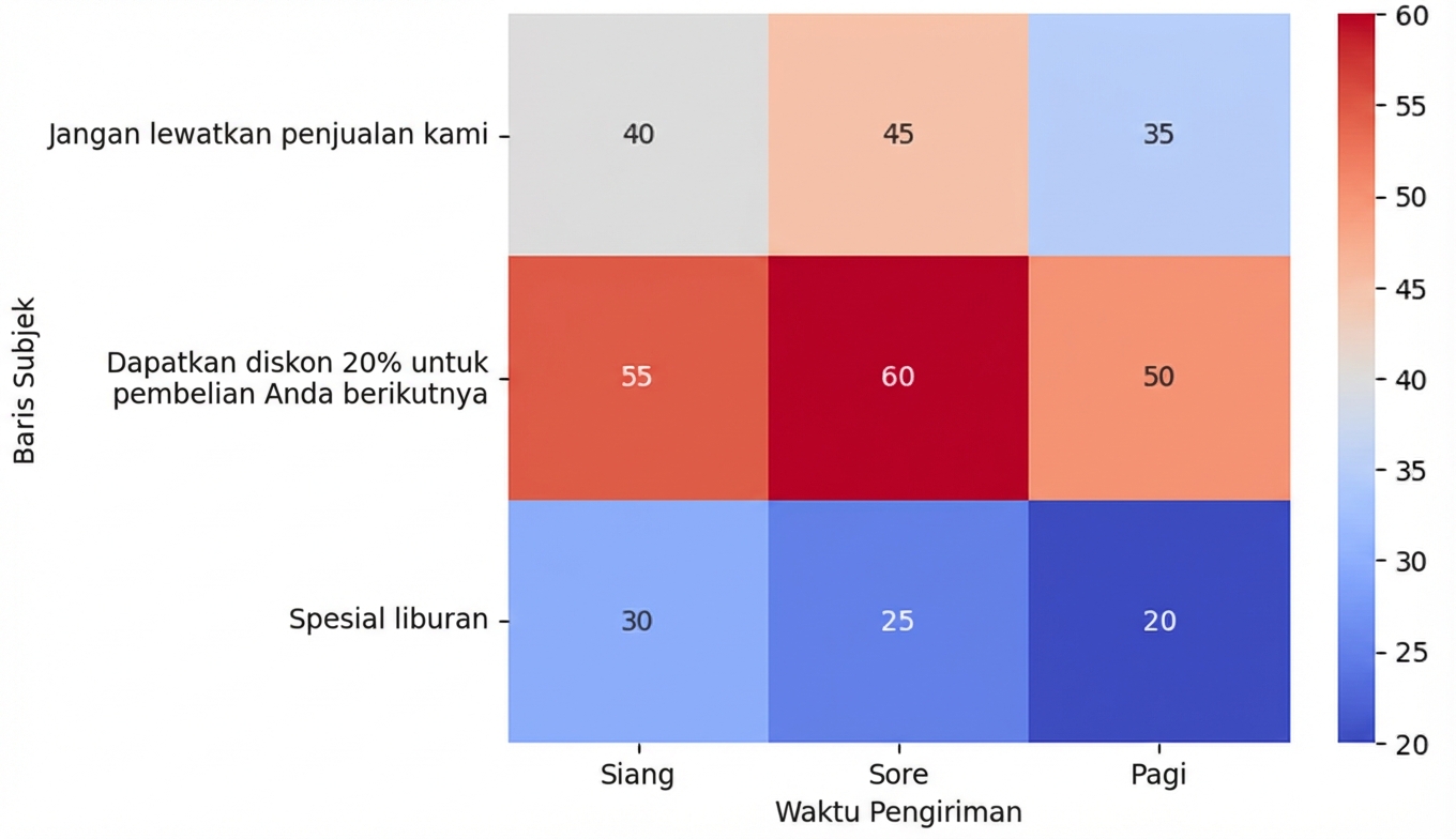 Peta panas membandingkan tingkat buka