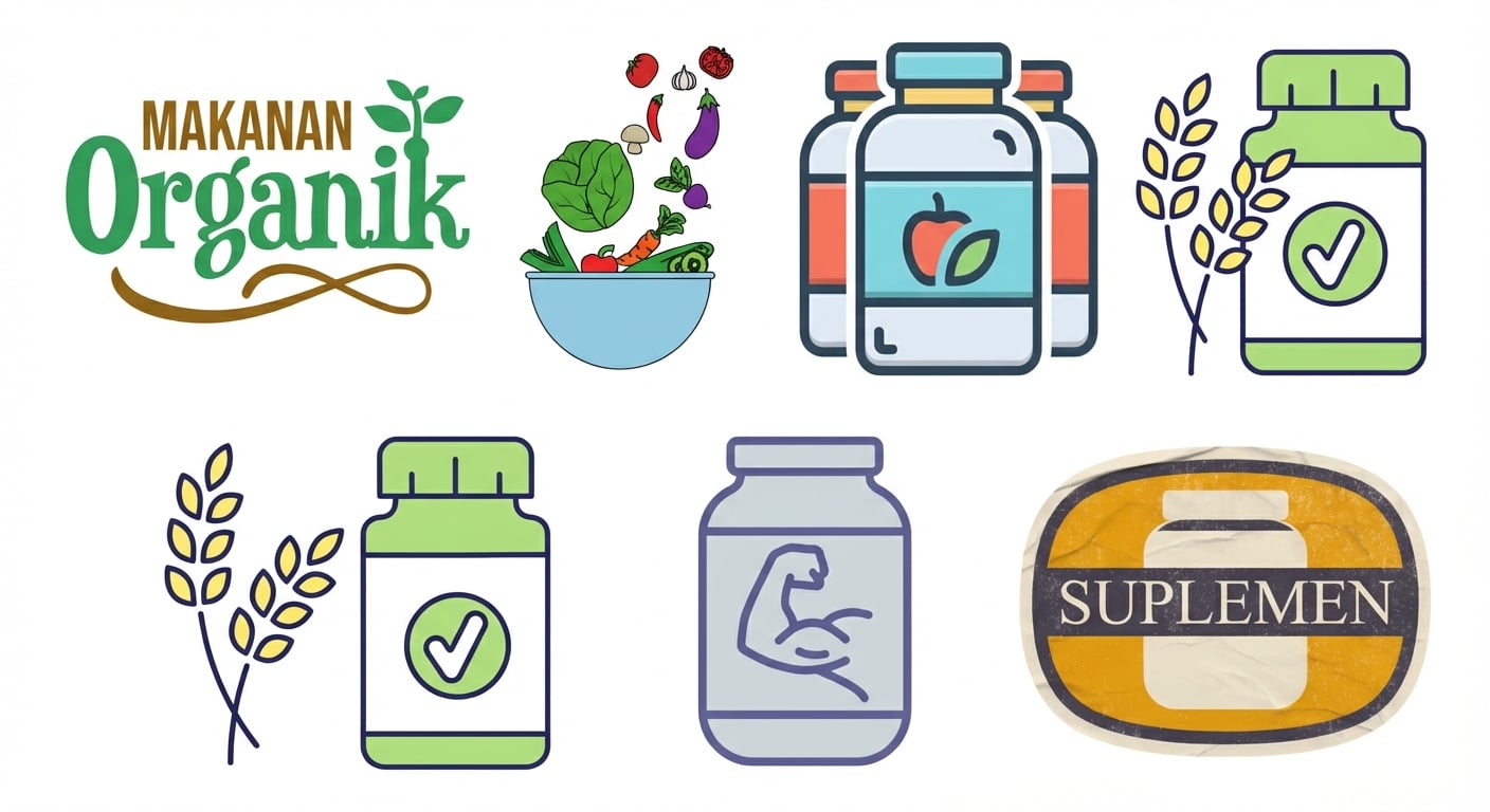 Gambar suplemen dan makanan organik