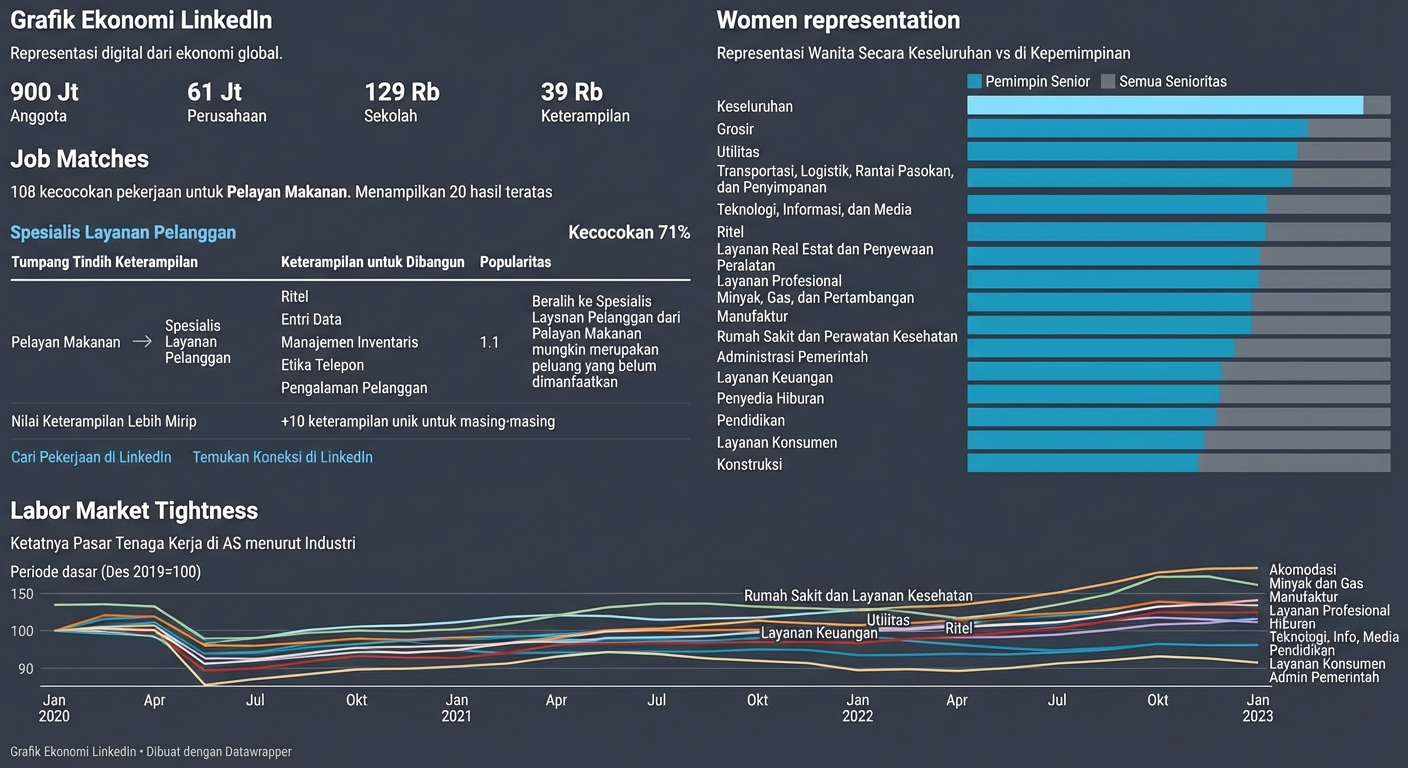 Kolase fitur proyek LinkedIn Economic Graph.