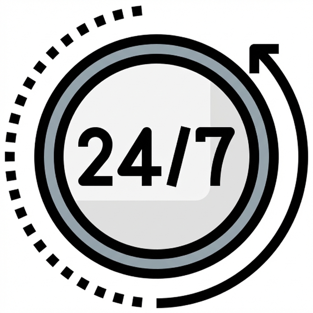 Ilustrasi loop berkelanjutan ketersediaan 24/7.