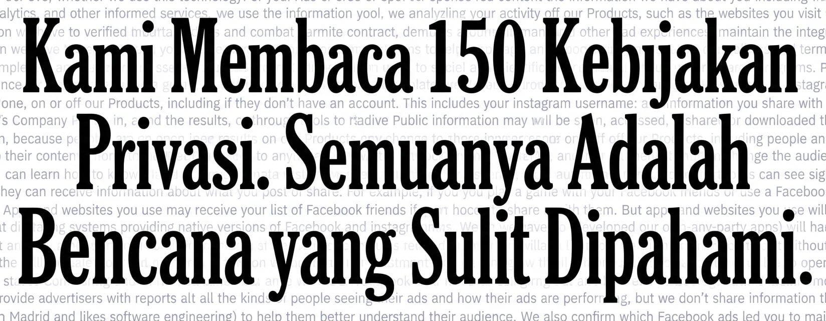 Tangkapan layar studi NYT tentang kebijakan privasi yang sulit dipahami.