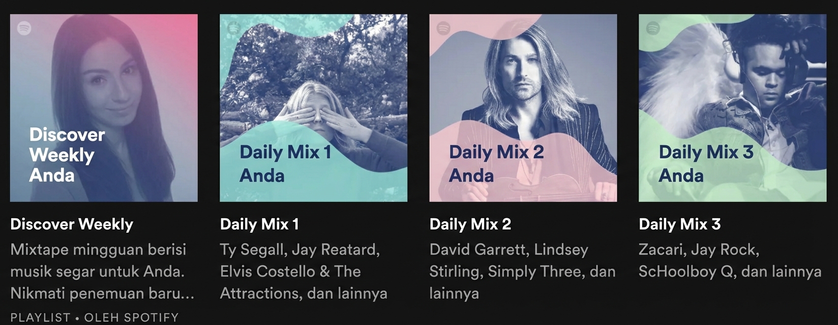 Gambar aplikasi musik dengan rekomendasi bertenaga AI