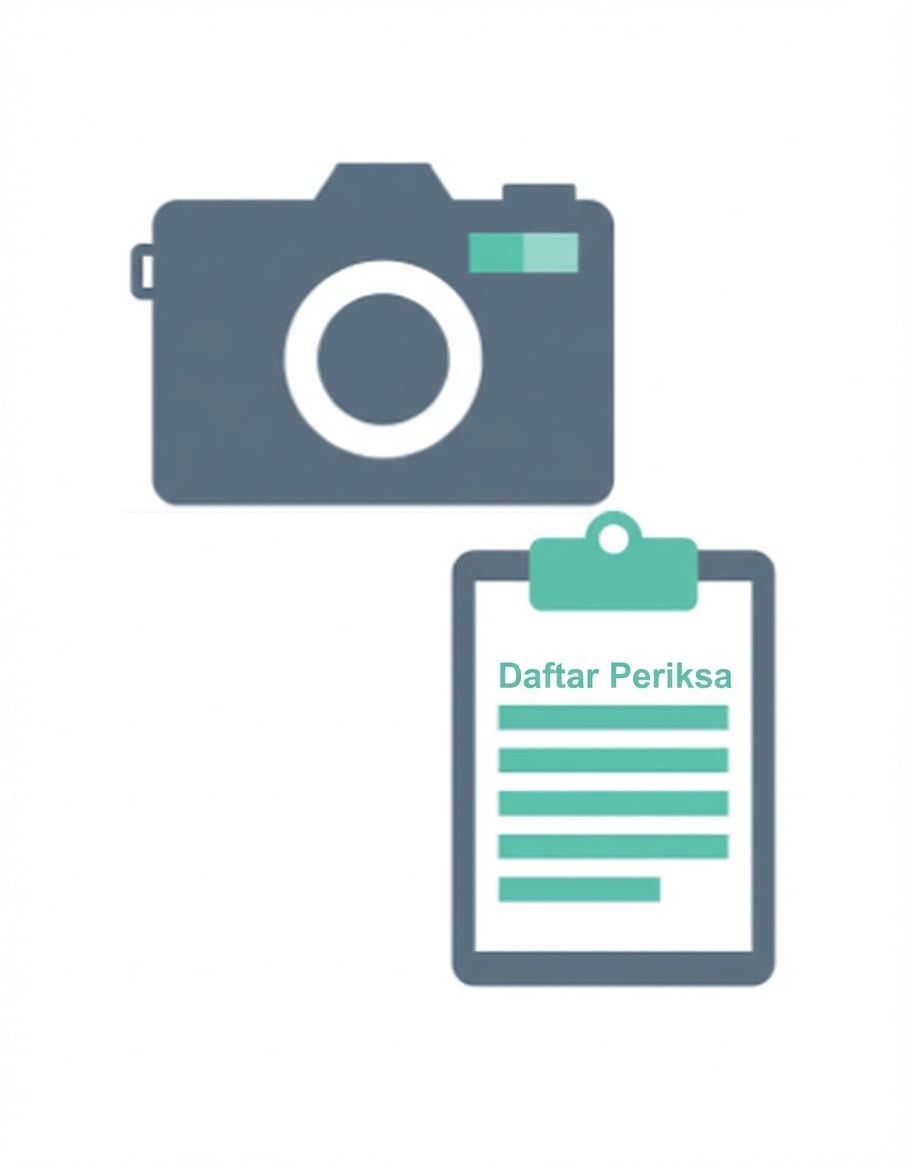 Ilustrasi kamera dan papan klip untuk menunjukkan contoh multimodal LLM yang menggunakan data teks dan gambar