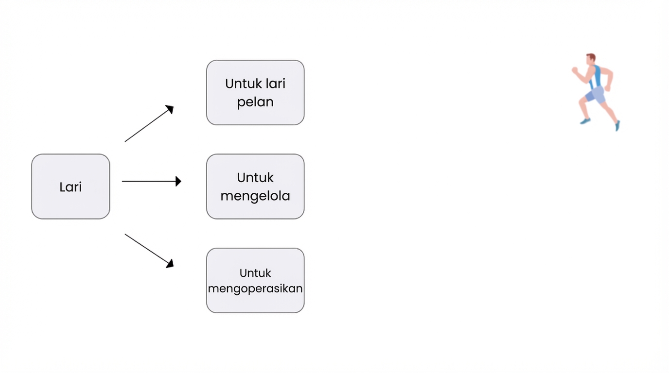 Gambar menampilkan kata 'Run' yang berarti jogging.