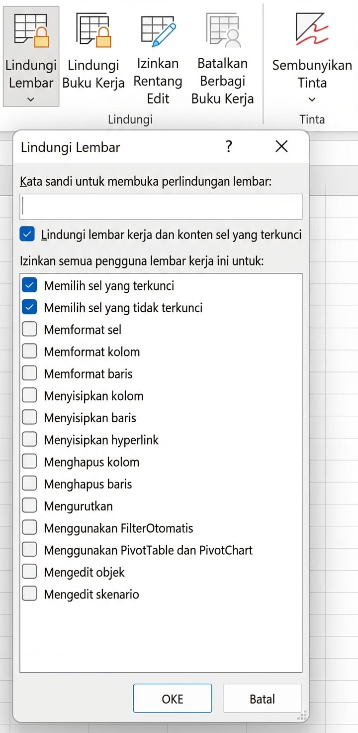 Jendela pop-up Protect Sheet