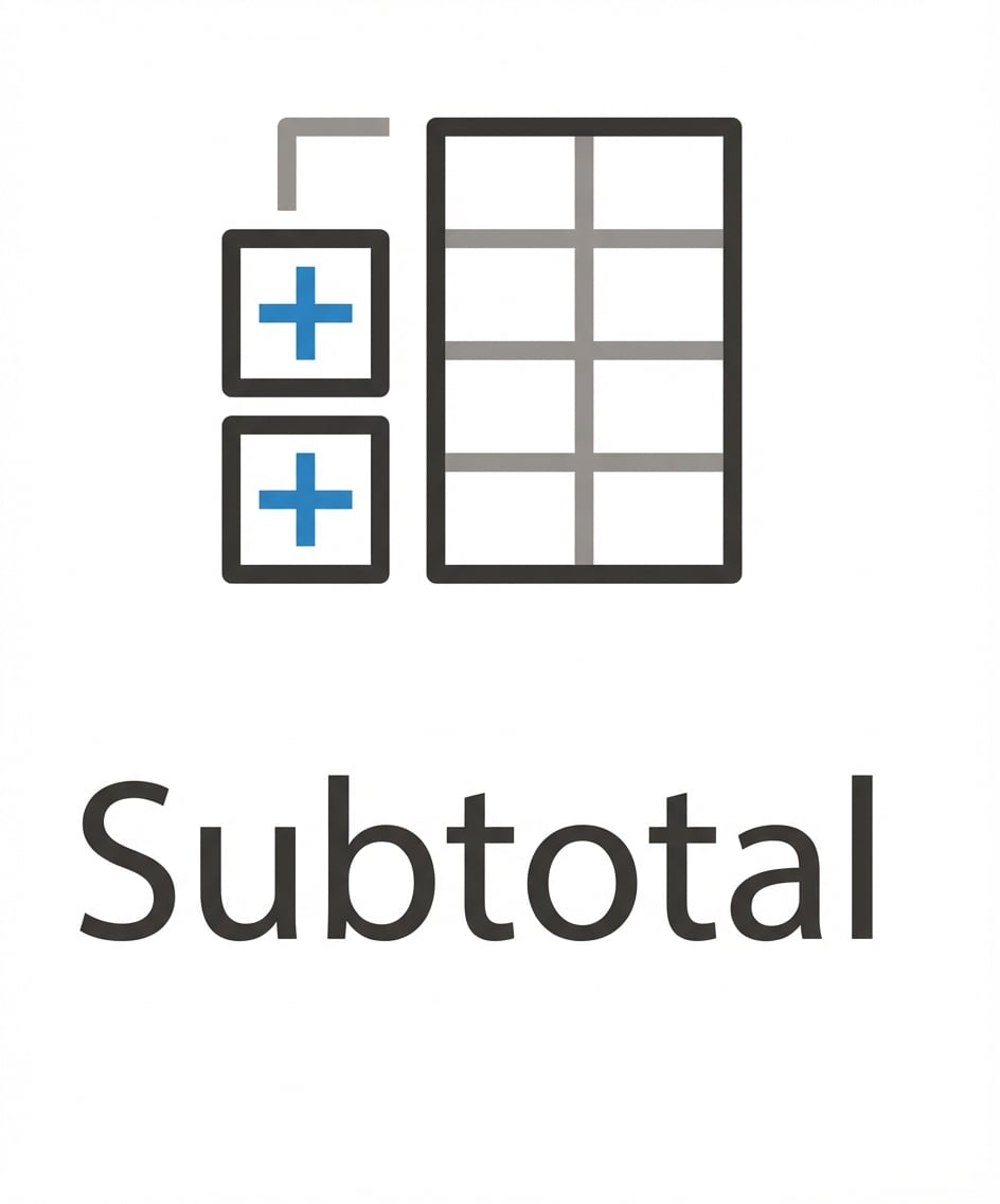 Gambar tombol Subtotal di Excel.