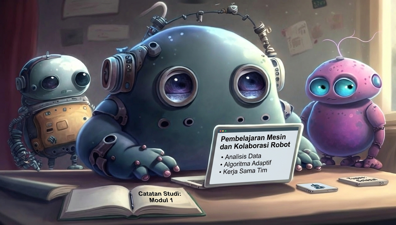 Robot menggunakan komputer untuk bekerja