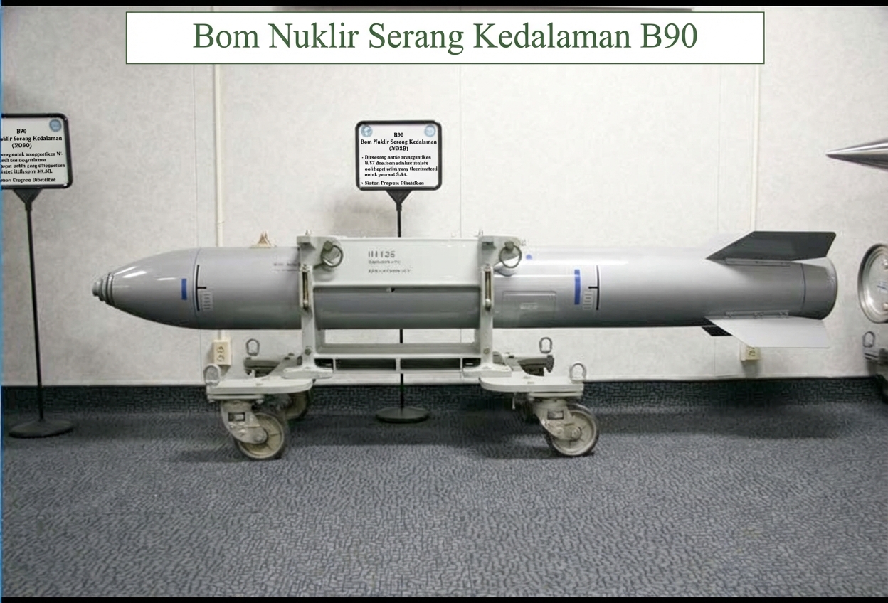 Gambar bom nuklir yang belum diledakkan di museum