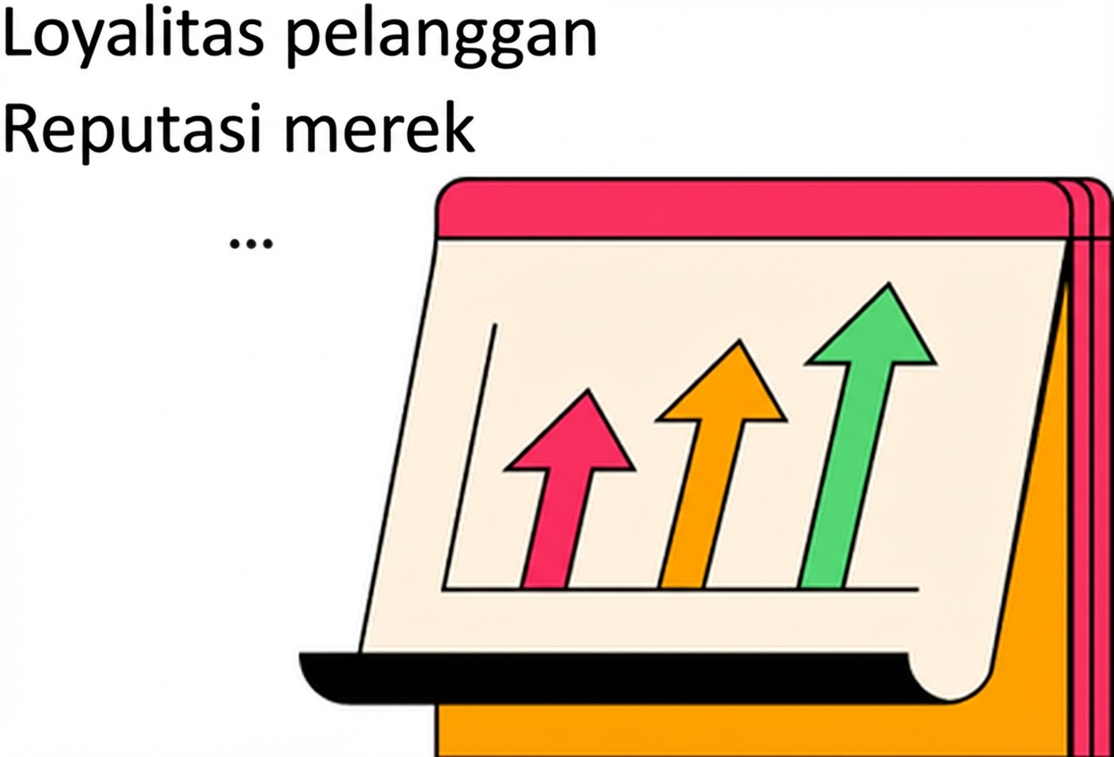 Ilustrasi tentang loyalitas pelanggan dan reputasi cabang yang terus meningkat.