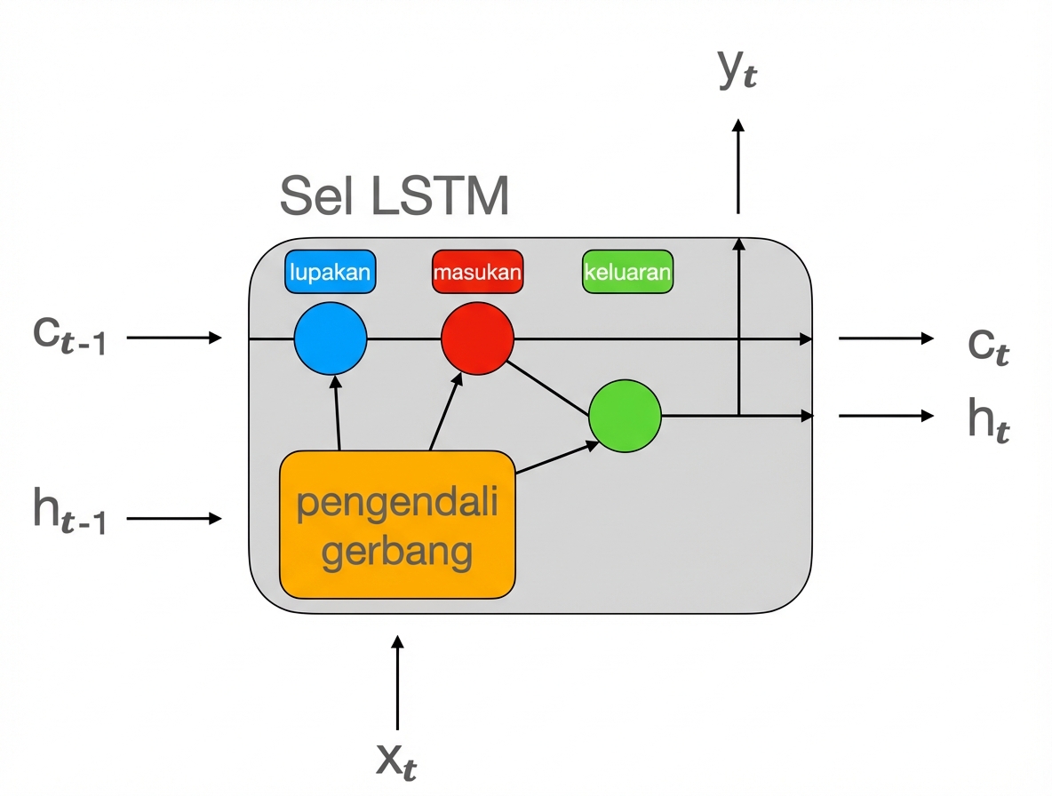 Skema sel LSTM.