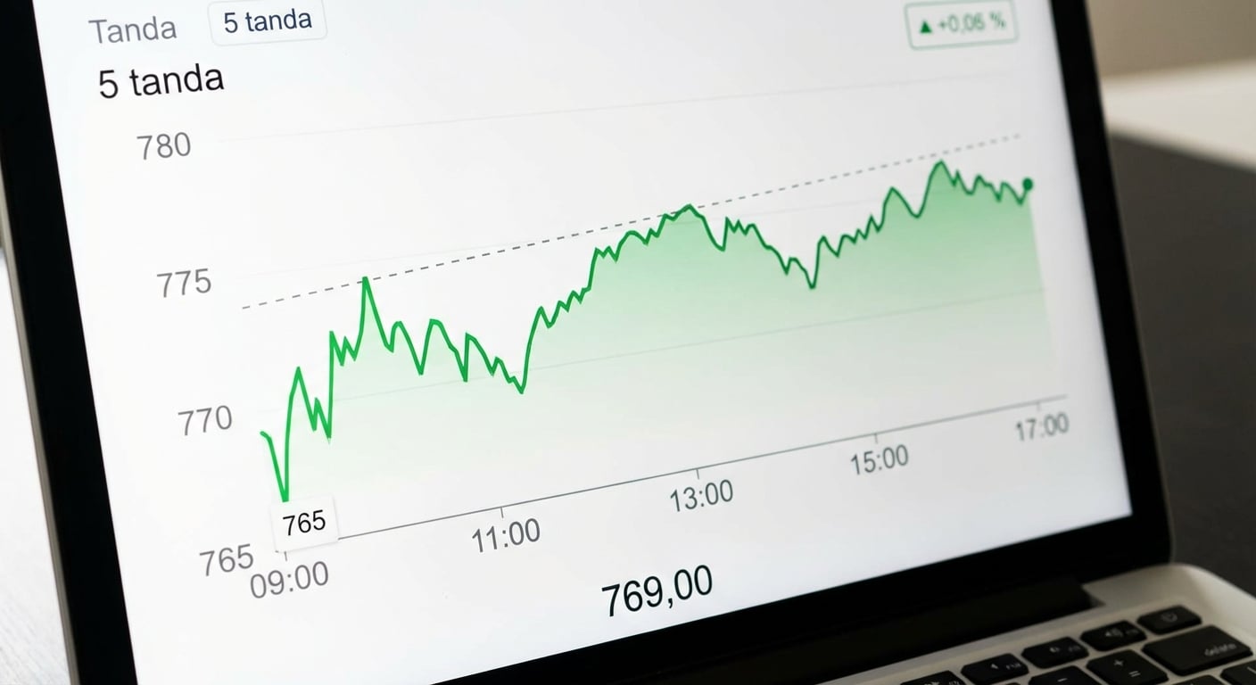 Deret waktu ditampilkan di layar komputer.