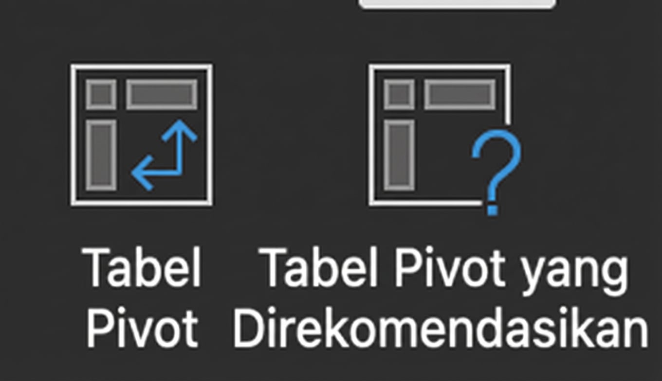 Dua tombol PivotTable di menu Sisipkan Excel