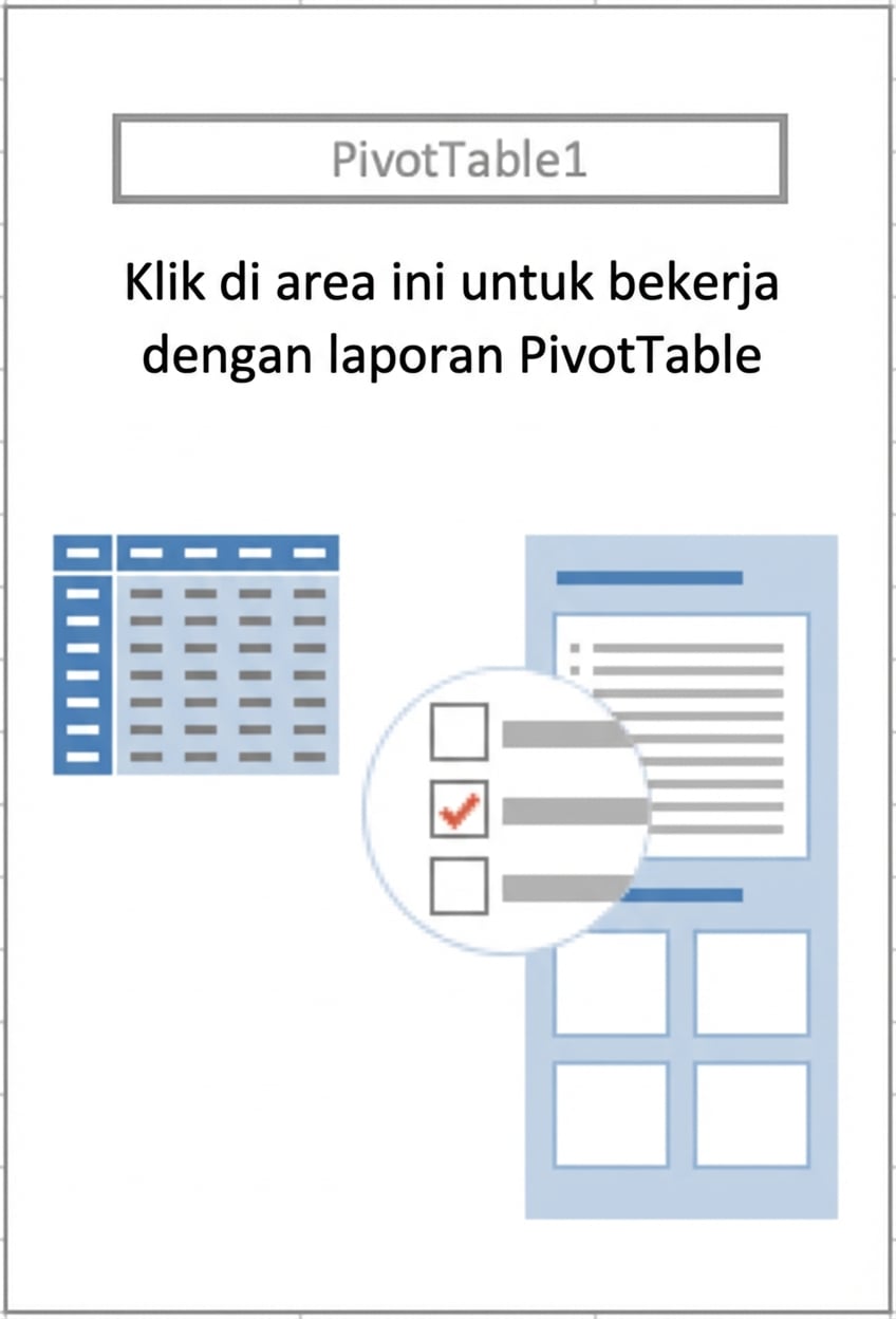 Garis besar placeholder PivotTable yang memberi tahu cara membuat PivotTable