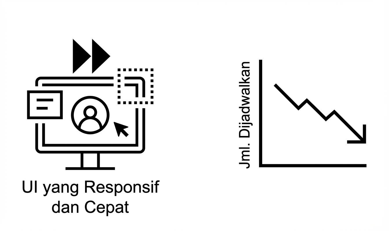 Antarmuka Pengguna Responsif dan Tren Penurunan.