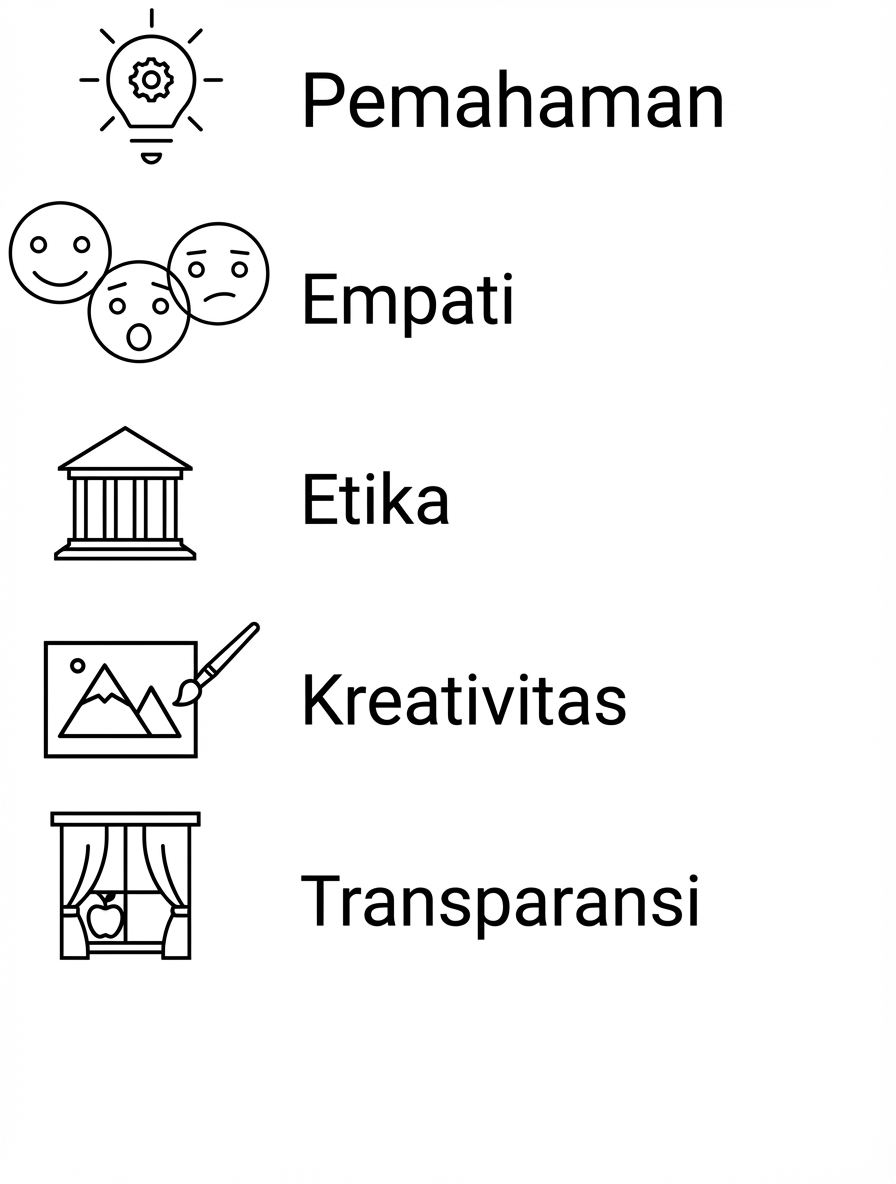 Pemahaman. Empati. Etika. Kreativitas. Transparansi.