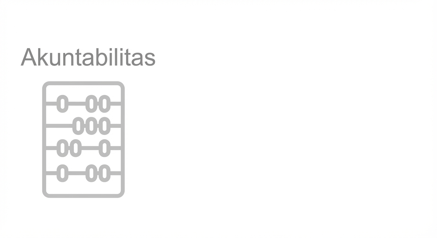 Sebuah abakus dengan kata "Akuntabilitas".