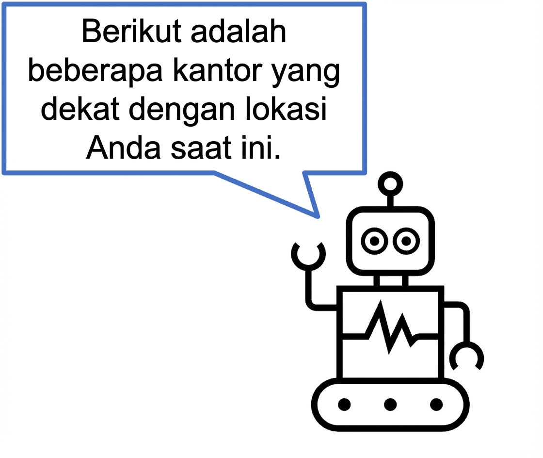 Bot obrolan yang menyarankan lokasi.