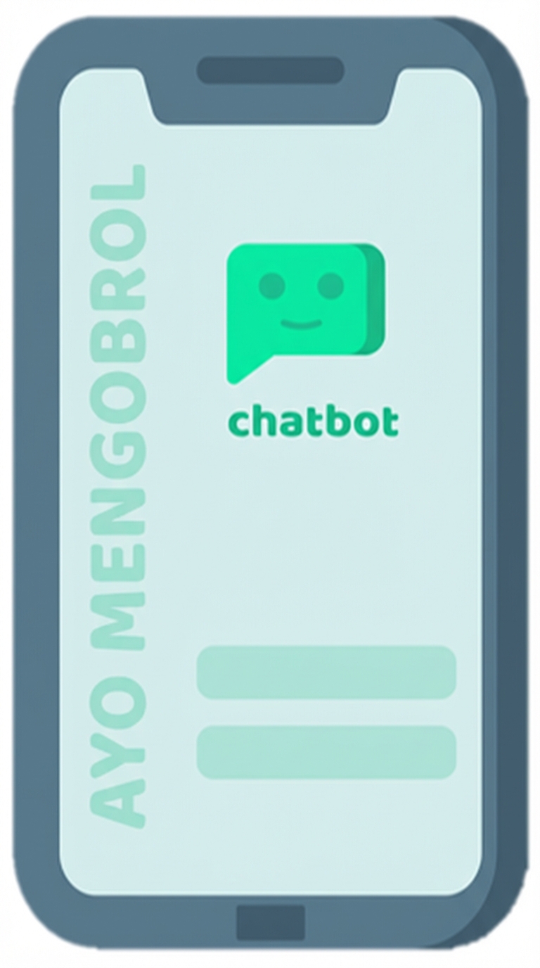 Ikon yang merepresentasikan chatbot pada ponsel.