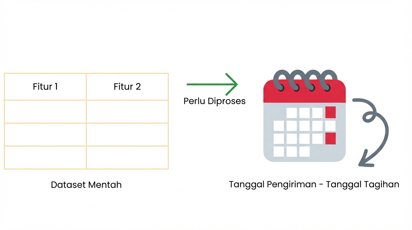 Waktu tunggu dari tanggal faktur ke tanggal pengiriman